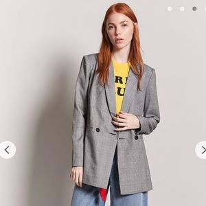 Glen Plaid Double-Breasted Blazer